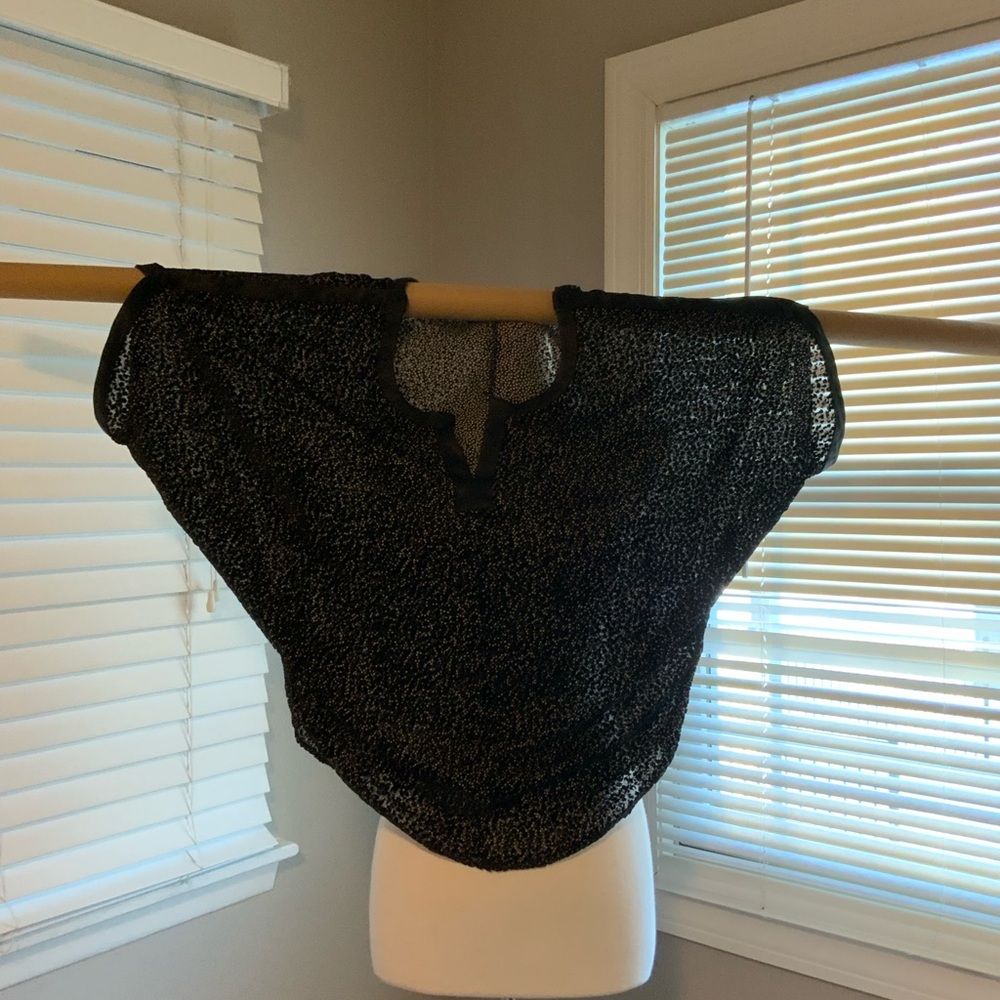 Rebecca Taylor Black velvet burnout semi sheer